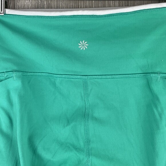 ATHLETA Green Dot Cut Out Crop 7/8 Yoga Exercise Pants Leggings Womens Sz XS - Picture 5 of 6